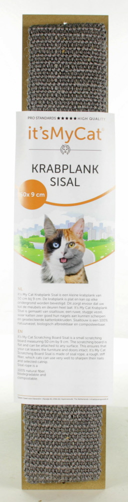 It's My Cat Krabplank Sisal grijs