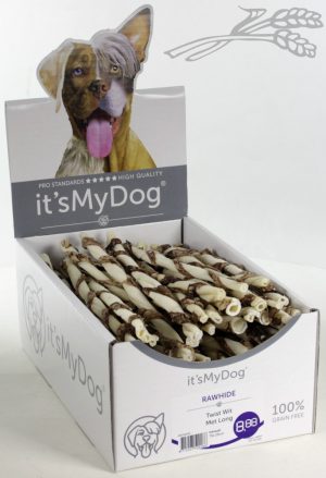 it's My Dog Rawhide Twist Wit Met Long per showdoos van 75 stuks