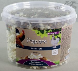 Kippenpopcorn met insecten