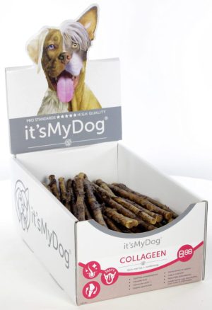 it's My Dog Collageen stick met kip + runderlong 25 cm doos van 64